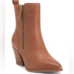 NIB Blondo Tan Camel Waterproof Leather Booties Ankle Boots